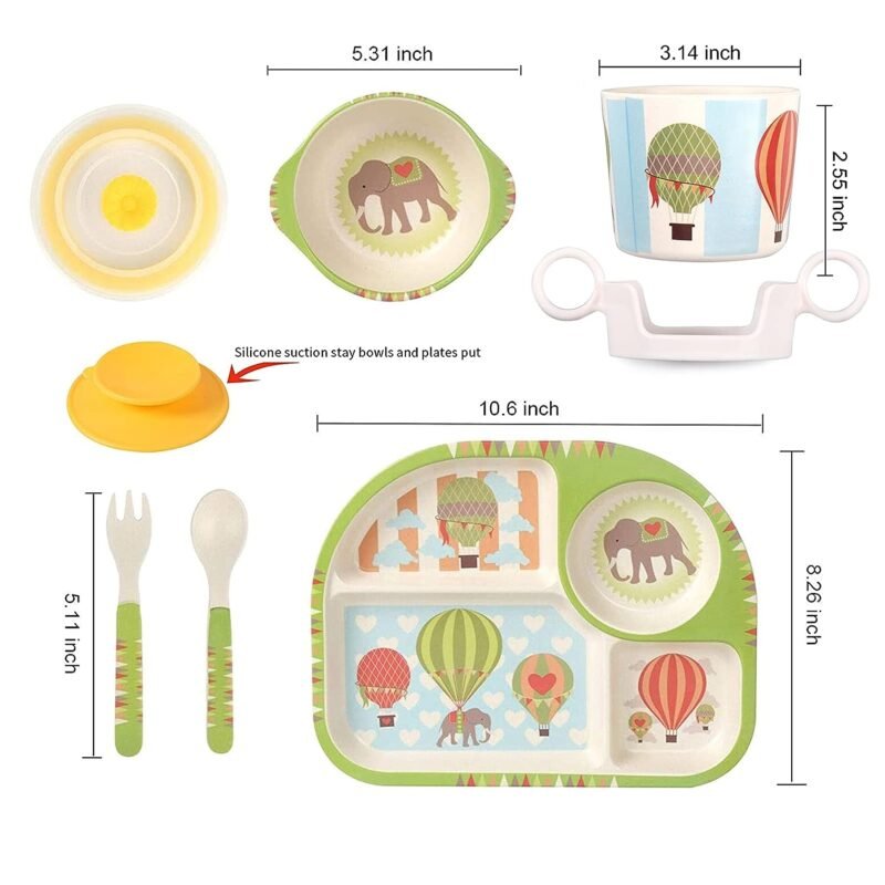 Baby & Toddler Feeding Supplies, Silicone Baby Feeding Set, Self Feeding Supplies Set, Toddler Feeding Suction Bowls , Kids Dinnerware Set