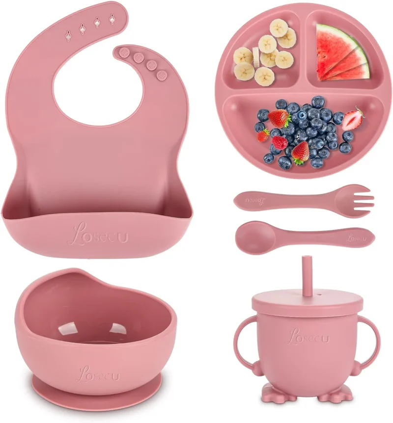 Baby & Toddler Feeding Supplies, Silicone Baby Feeding Set, Self Feeding Supplies Set, Toddler Feeding Suction Bowls , Silicone Toddler Feeding Set, Baby Led Weaning Supplies