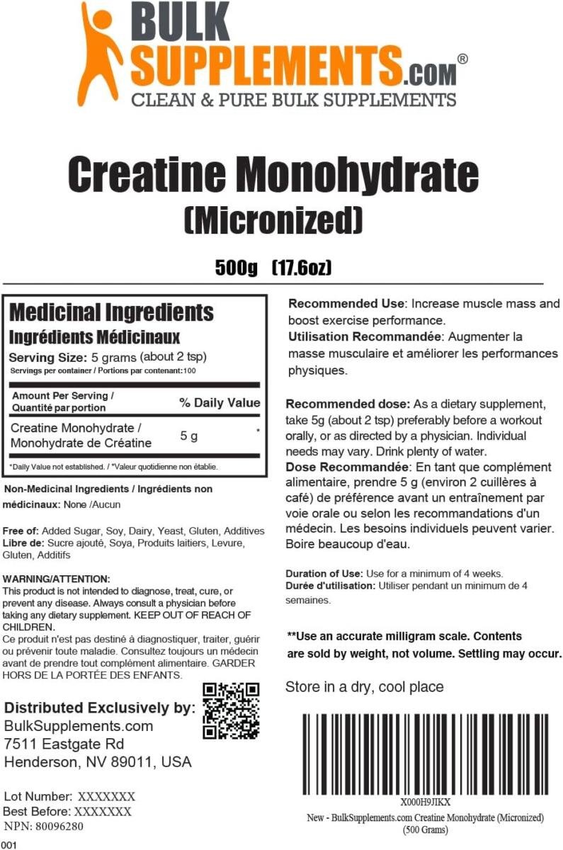 Food supplements, Protiens, Health & Nutrition, Creatine Monohydrate Powder
